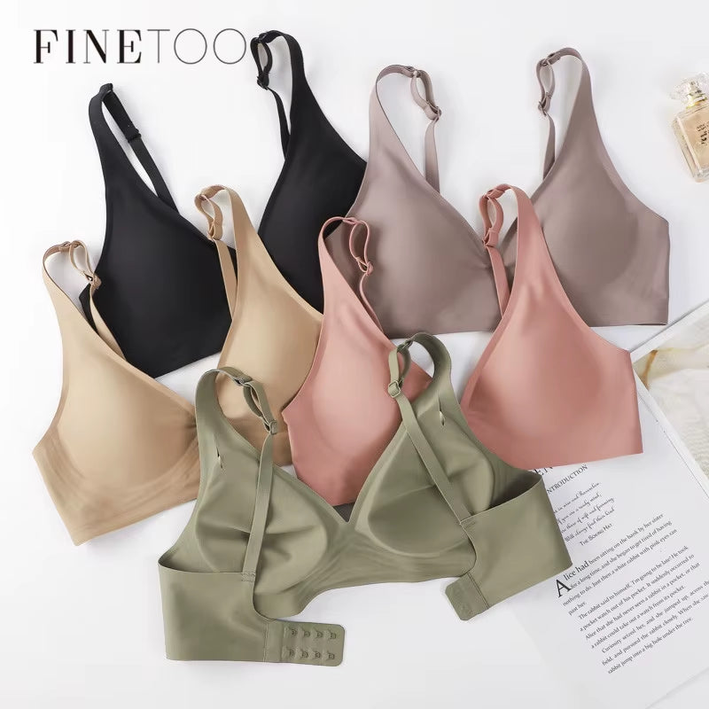 Soft Wireless Bra Women Deep V Bras Sexy Bralette Padded Bra S-XL Female Seamless Underwear Comfortable Ladies Lingerie